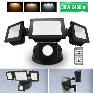 2400lm LED 30W Fluter Außenlampe mit Bewegungsmelder Sicherheit Wandleuchte IP65 - Bild 1 von 15