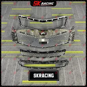 For 2013-2017 XTS Cadillac Chrome Front Mesh Bumper Grilles Upper & Lower Grille - Picture 1 of 35
