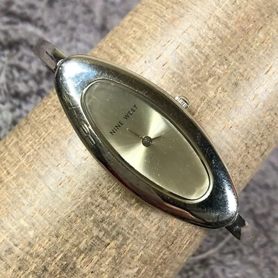 Nine West Women 9W/1809 Fashion Silver Tone Oval Quartz Analog 21mm Watch 6 1/4" - Image 1 of 4