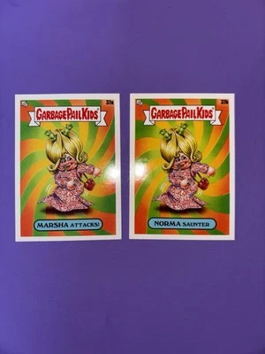 Mars Attacks! Spoof GPK GOOlactic 37a&b Marsha attacks Norma saunter Nicholson  - Image 1 of 2