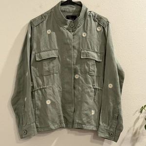 Rails Small Daisy Sahara bestickt Utility Feldjacke Militär Cargo Leinen - Bild 1 von 8