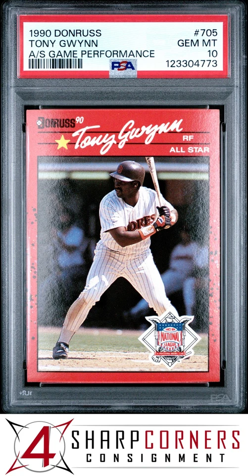 1990 DONRUSS ALL-STAR GAME PERFORMANCE #705 TONY GWYNN HOF PSA 10 - Image 1 of 3