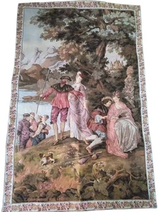 French Tapestry By JP Paris Panneaux Gobelins L'embarquement Pour Cythere - Picture 1 of 11