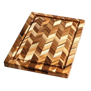 NEW Teakhaus Herringbone Cutting Board 46cm - Picture 1 of 2