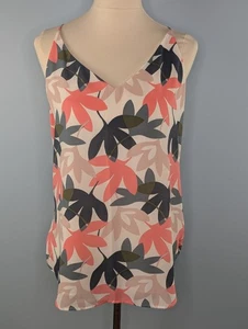 Ann Taylor LOFT gefüttertes Tanktop Bluse Blumenmuster abstrakt Large 40 $ - Bild 1 von 9