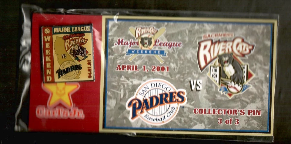 SD Padres vs Sacramento River Cats 2001 Major League Weekend  MLB-MILB pin - Image 1 of 1