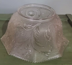 Vintage Glass Victorian-Style Textured Paneled Floral Bird Lamp Shade Fitter 4” - Picture 1 of 10