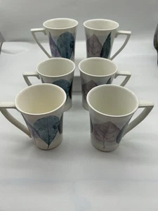 Vintage Portmeirion Dusk mug X6 Jo Gorman Cup Leaves Leaf Purple Discontinued - Picture 1 of 15