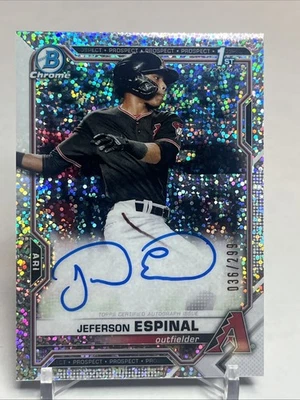 Jeferson Espinal 2021 1st Bowman Chrome Auto Speckle Refractor 036/299 - Image 1 of 2