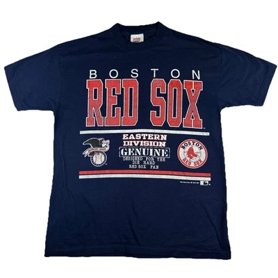 Vintage 1991 Mens Boston Red Sox MLB Blue Single Stitch Graphic T-shirt Size L - Image 1 of 4