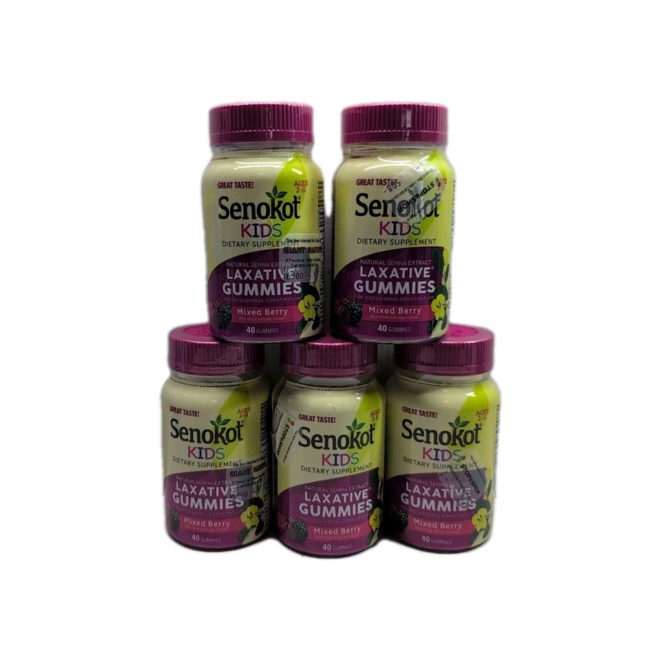 Senokot KIDS Senna extract LAXATIVE GUMMIES 40 Mixed Berry constipation 04/2026