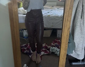 I Saw It First Faux Leather pU Trousers/leggings In Burgundy/breon Uk 6 NWT - Picture 1 of 3