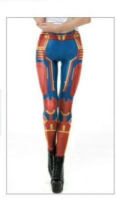 CAPTAIN MARVEL Cosplay/Yoga Pants OSFM Leggings  PREMIUM QUALITY! - Image 1 of 3