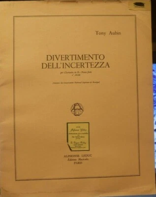 Clarinet & Piano Divertimento Dell’Incertezza by TonyAubin New Out of print - Image 1 of 3