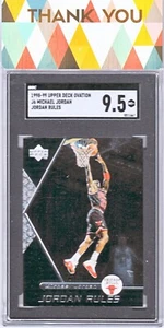 1998-99 UD Ovation Jordan Regeln #J6 Michael Jordan Beckett 9,5 SCG - Bild 1 von 2