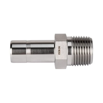 FITOK 316 SS Adapter 1/2 in Tube Stub x 1/4 Male NPT 6700 psi, SS-AM-FT8-NS4 - Image 1 of 4