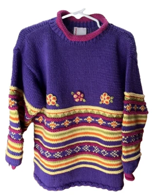 Hanna Anderson Purple Knit cotton Pullover Sweater size 110 - Image 1 of 3