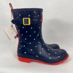 Joules Molly Welly Polka Dot Printed Rain Boots Cute Twee Fun 7 NWT - Picture 1 of 8