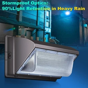 LEDMO LED Wall Pack Light with Photocell,120W Dusk to Dawn Outdoor Commercial Se - Picture 1 of 10