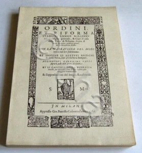 Ordini et Riforma anno 1585 Valenza - 1586 - Anastatica 1983 - Foto 1 di 1