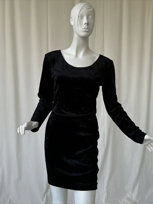 Vestido vintage All That Jazz para mujer mediano negro terciopelo manga larga hasta la rodilla Foto 1 de 4