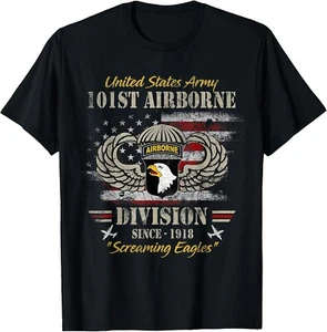 Camiseta 101º Ejército de los Estados Unidos Aerotransportado Paracaidista Veterano Screaming Eagles - HECHA EN EE. UU. - Imagen 1 de 12