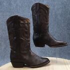 La Gran Bota Boots Mens 6.5 D Western Mid Calf Black Leather Pull On Cuban Heels
