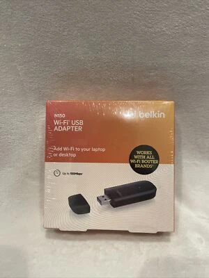 NEW Belkin N150 Wireless Wi-Fi USB Adapter Factory Sealed - Image 1 of 4