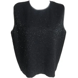Valerie Stevens Merino Wool Beaded Sweater Vest Petite Medium Beautiful! I23 - Picture 1 of 9
