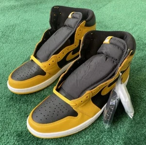 Nike Air Jordan 1 High OG Pollen Mens Size 11 Black White Yellow 555088-701 New - Picture 1 of 14