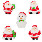 5 Mini Christmas Santa Claus Resin Figurines For Crafts & Snow Globes