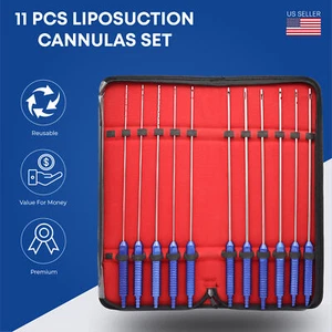 Liposuction Cannulas Set Fat Transfer Luer Lock Transplantation Titanium Kit - Picture 1 of 3