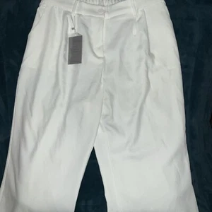 FUNYYZO Wide Leg, High Elastic Waisted in The Back Business Work Pants White XL - Picture 1 of 9
