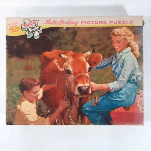 Tuco Jigsaw Puzzle GROOMING FOR THE FAIR 350+pc Cow Farming Children - Complete - Picture 1 of 8