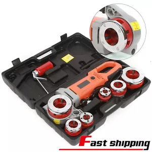 Hand-held Electric Pipe Threader Tapping Machine Pipe Cutter w/ 6 Dies 1/2 - 2 " - Picture 1 of 10