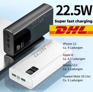 Powerbank 20000mAh PD 22,5W LCD-Display 4Schnittstellen für Super schnellesLaden - Bild 1 von 5