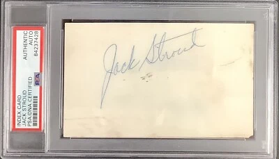 Jack Stroud Signed Index Card NFL Football Autograph New York Giants PSA/DNA - Image 1 of 4