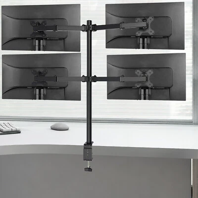 10-27 Zoll Quad Monitor Schwenkarm Tisch Halterung Halter Ständer Büro 4x9KG - Bild 1 von 4