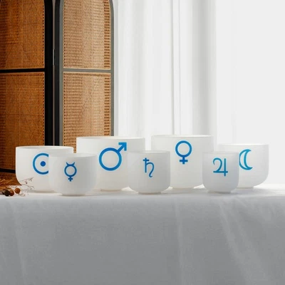 A Set 432hz 6-12inch Quartz Crystal Bowl Sound Healing Singing Bowl Meditation - Image 1 of 4