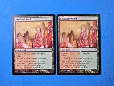 2x Highland Weald Coldsnap 2006 Mtg Magic Card Dual Land Mountain Forest 147 - Image 1 of 2