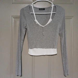 Liz & Sara Cropped Top Langarm T-Shirt Oberteil Damen Größe S - Bild 1 von 9