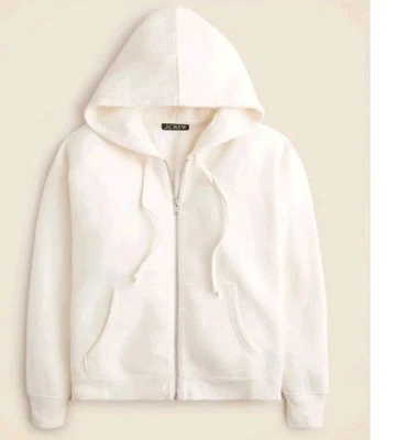 NUEVO CON ETIQUETAS J. Nueva sudadera con capucha polar con cremallera Heritage talla L mezcla de algodón marfil CJ927 Foto 1 de 4