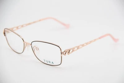 НОВЫЙ TURA R235 DGN ЧЕРНЫЙ ЗОЛОТОЙ РОЗОВЫЙ ПОДЛИННЫЙ ОПРАВЫ ОЧКИ 55-17 - Изображение 1 из 4