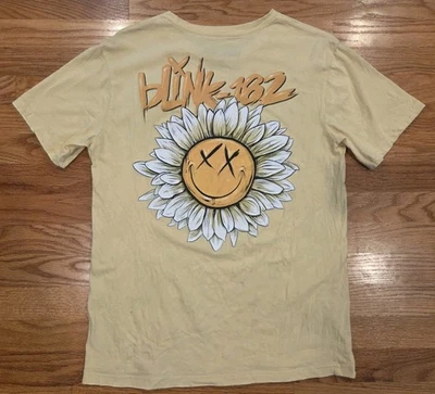 blink-182 Sunflower Shirt Size S Double Sided Yellow Travis Barker Tom DeLonge - Image 1 of 4
