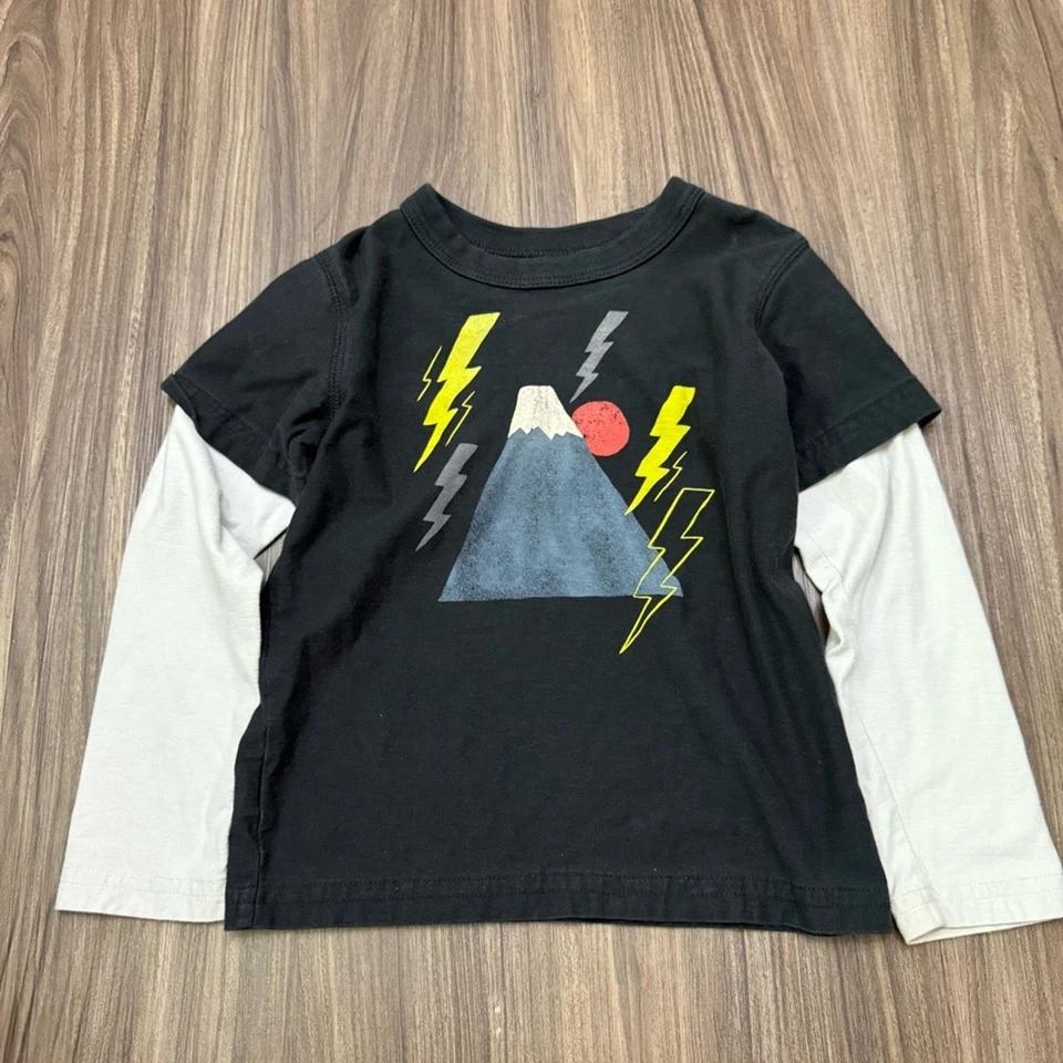 Camiseta Tea Collection Bebé Niño Pequeño Niños Talla 4 Montaje Fuji Gráfico Capas Foto 1 de 4