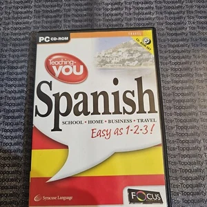 SYRACUSE LANGUAGE - TEACHING YOU SPANISH EASY AS 1 2 3 DOUBLE PC CD ROM SOFTWARE - Afbeelding 1 van 3