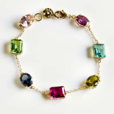 Nuevo Brazalete Estación Cristal Talbots 7.5" Elegante Mujer Fiesta Vacaciones Joyería Regalo Foto 1 de 4