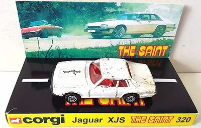 Corgi Juniors 32 THE SAINT Jaguar XJ-S Diecast Model TV Car & Custom Display [a] - Image 1 of 4