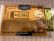 2008 Playoff Prime Cuts LOU GEHRIG Timeline Authentic Game Worn Jersey Relic 2/5
