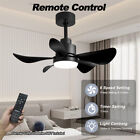 28In Black Small LED Ceiling Fan Dimmable 6 Speeds with Remote/APP Control